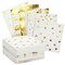 BLUE PANDA 100 Pack White & Gold Disposable Floral Paper Napkins, 5x5 Inches, Decorative Napkins for Wedding Reception, Birthday, Anniversary